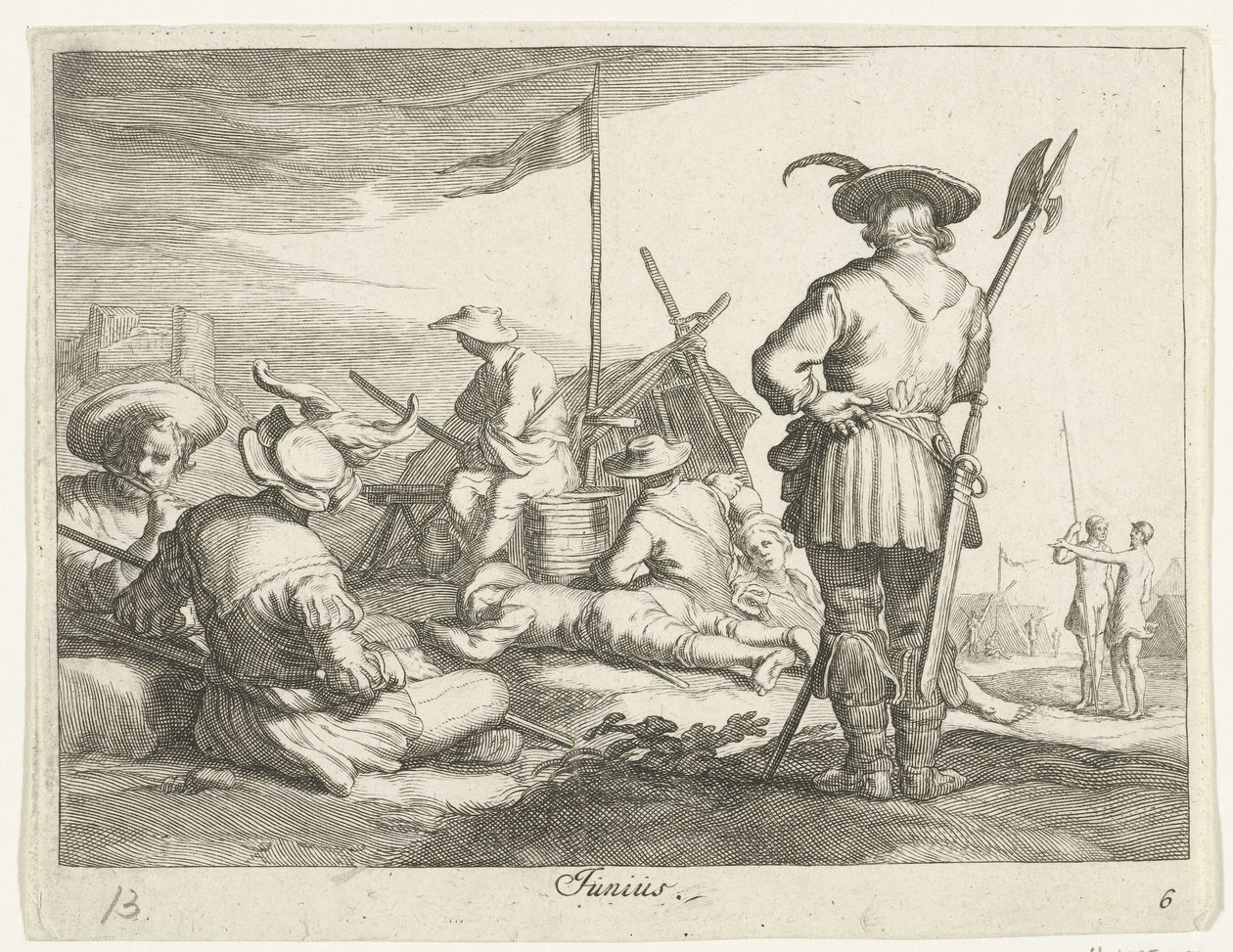 Juni måned Junius (titel på objekt) Årets måneder (serietitel) af Frederick Bloemaert