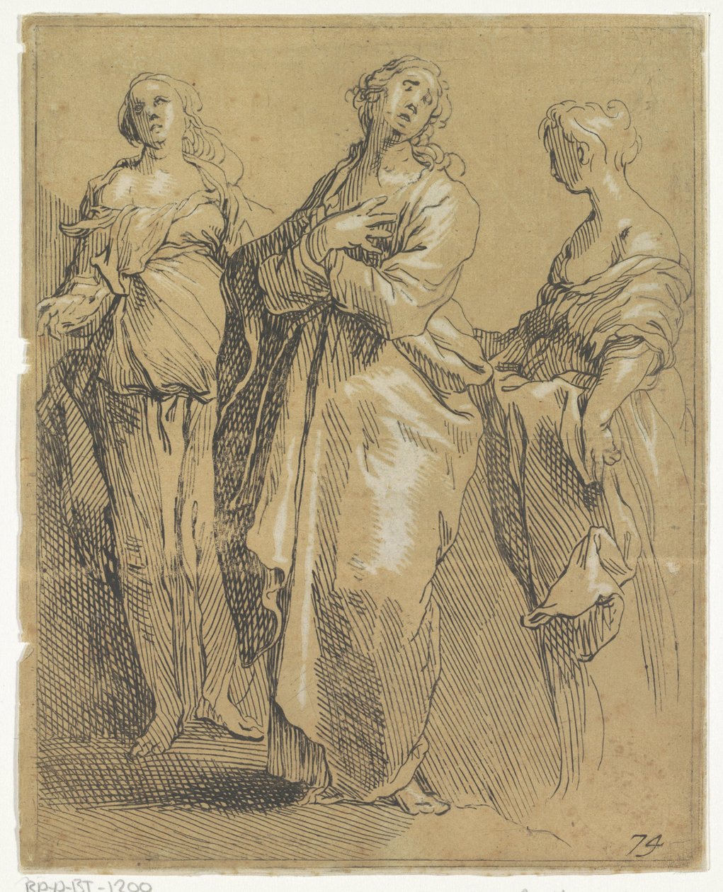 Tre stående figurer af Frederick Bloemaert