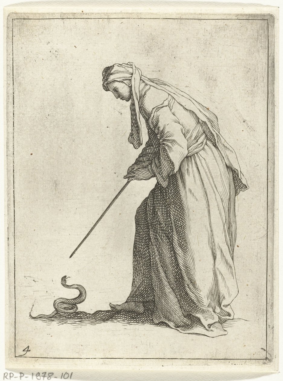 Kvinde med en slange 15 små figurer (serietitel) af Frederick Bloemaert