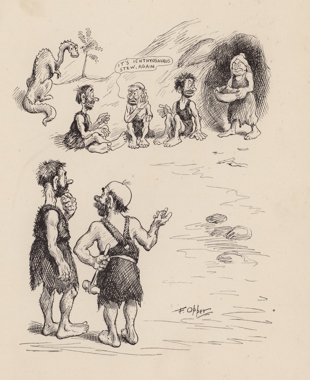 Vores antediluvianske forfædre af F. Opper: Nummer tre (litografi) af Frederick Burr Opper