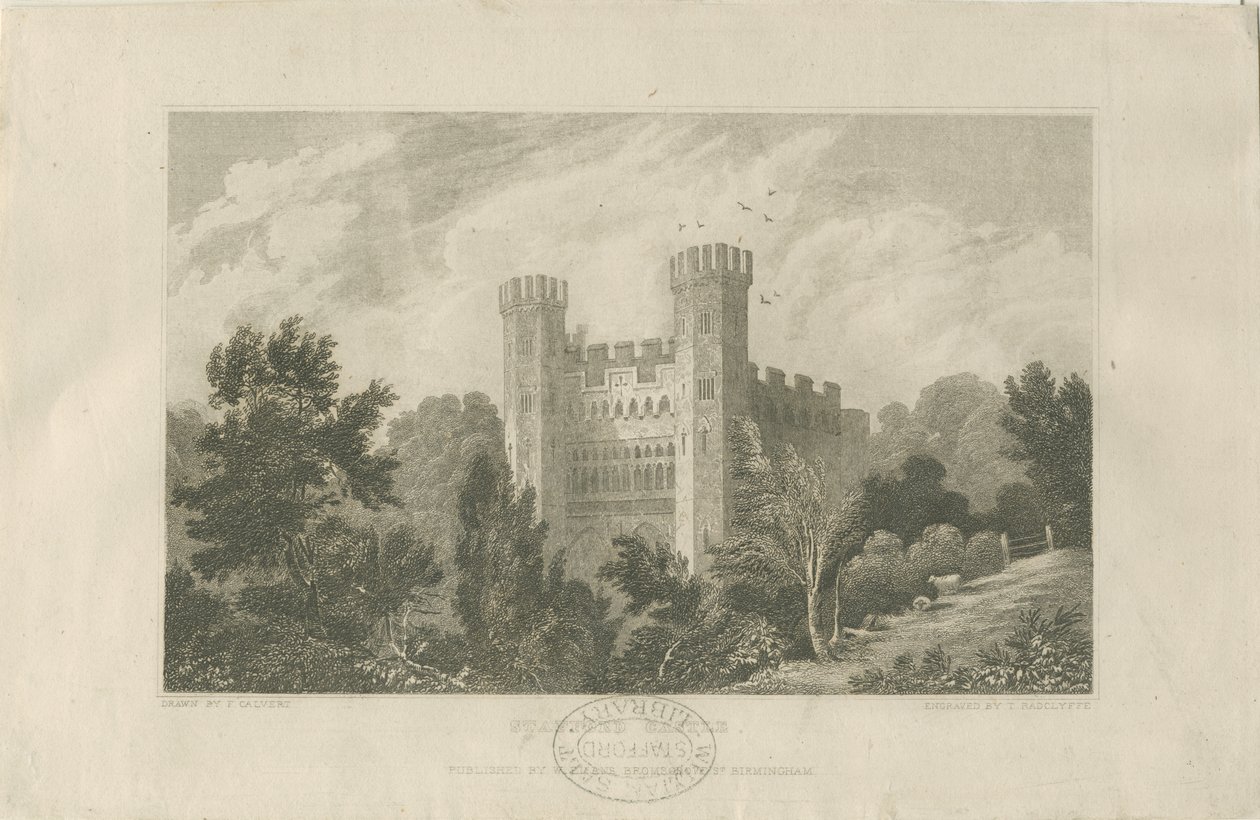 Castle Church - Stafford Castle: gravering, nd [1830] (tryk) af Frederick Calvert