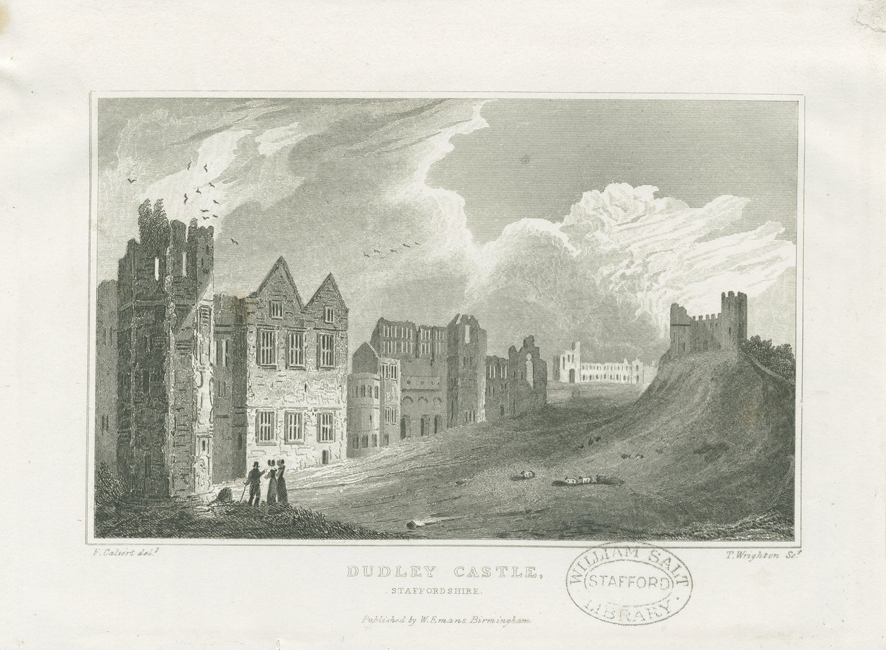 Dudley Castle - The Keep: stålgravering og [1800-tallet] (tryk) af Frederick Calvert
