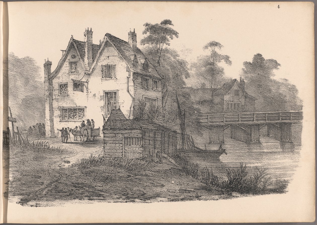 En af en serie af 60 skitser af hytter. London, 1825. af Frederick Calvert