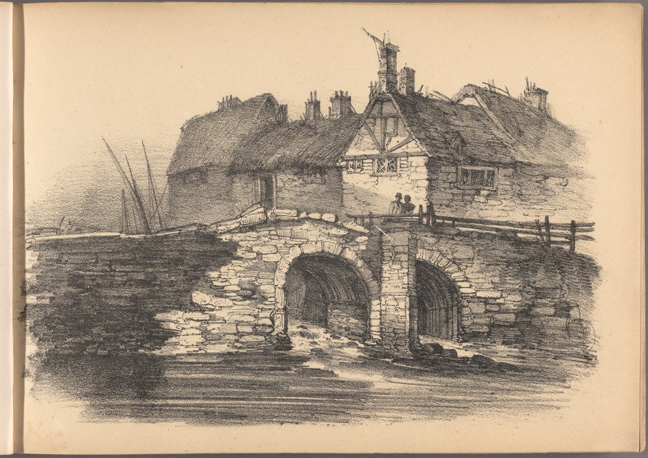 En af en serie af 60 skitser af hytter. London, 1825. af Frederick Calvert