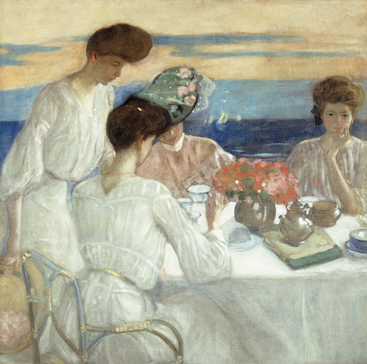 Eftermiddagste på terrassen af Frederick Carl Frieseke