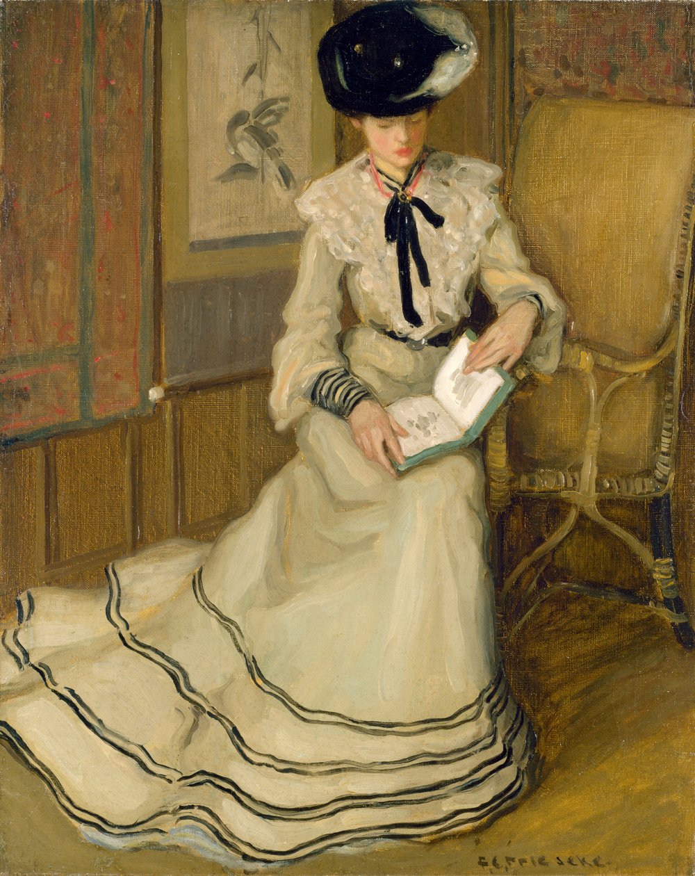 Pigelæsning, c.1903-04 af Frederick Carl Frieseke