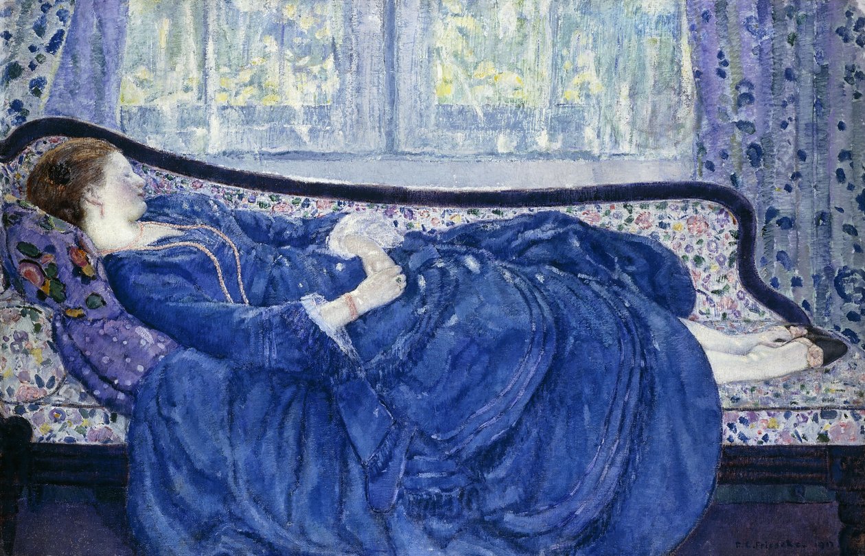 Pige i blåt af Frederick Carl Frieseke