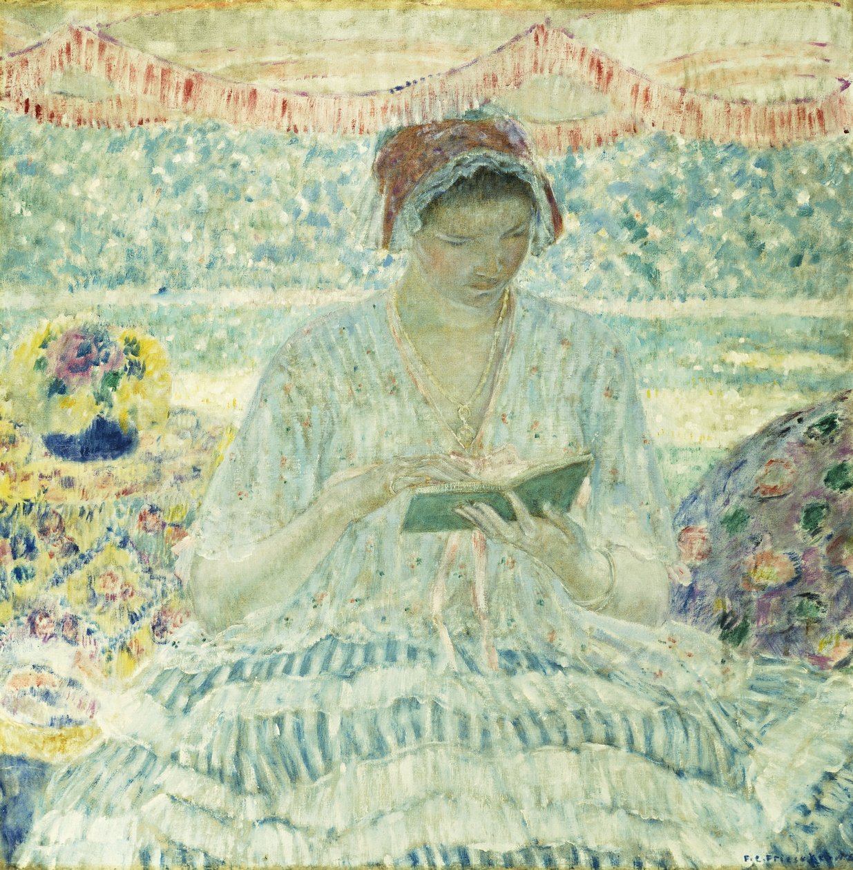 Sommer læsning af Frederick Carl Frieseke