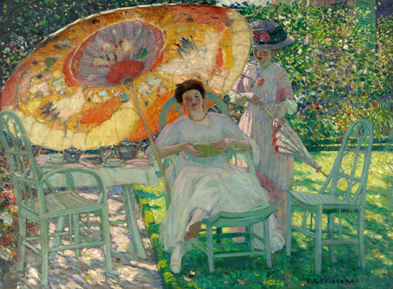 Haveparasollen, ca. 1910 af Frederick Carl Frieseke
