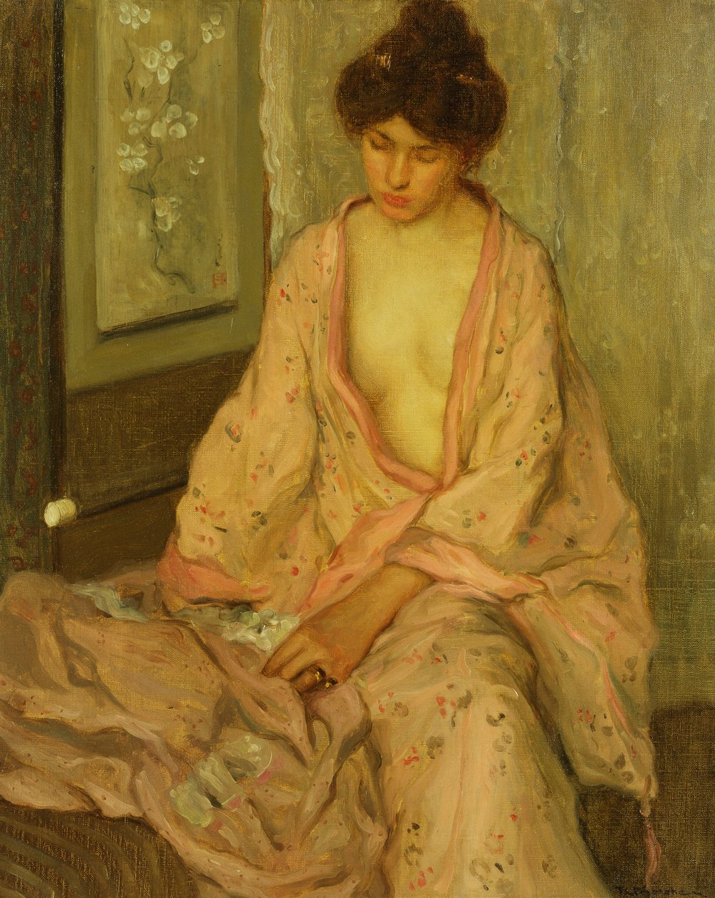 Den lyserøde kimono af Frederick Carl Frieseke