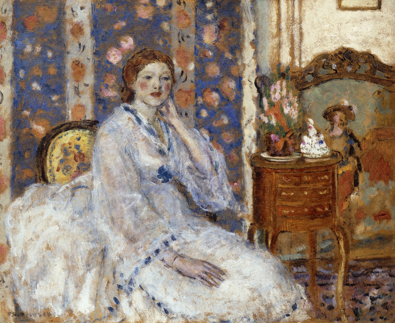 Kvinde siddende i en lænestol af Frederick Carl Frieseke