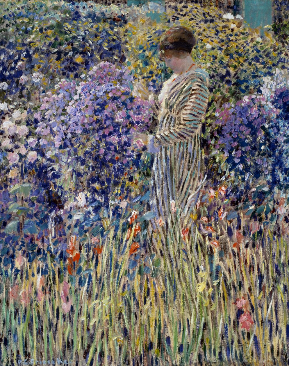 Kvinde i haven, ca. 1912, maleri af Frederick Carl Frieseke (1874-1939), olie på lærred, 81x65 cm af Frederick Carl Frieseke