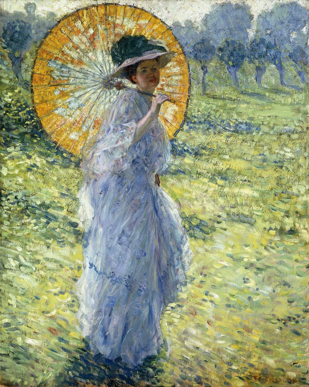 Kvinde med en parasol, ca. 1906 (olie på lærred) af Frederick Carl Frieseke