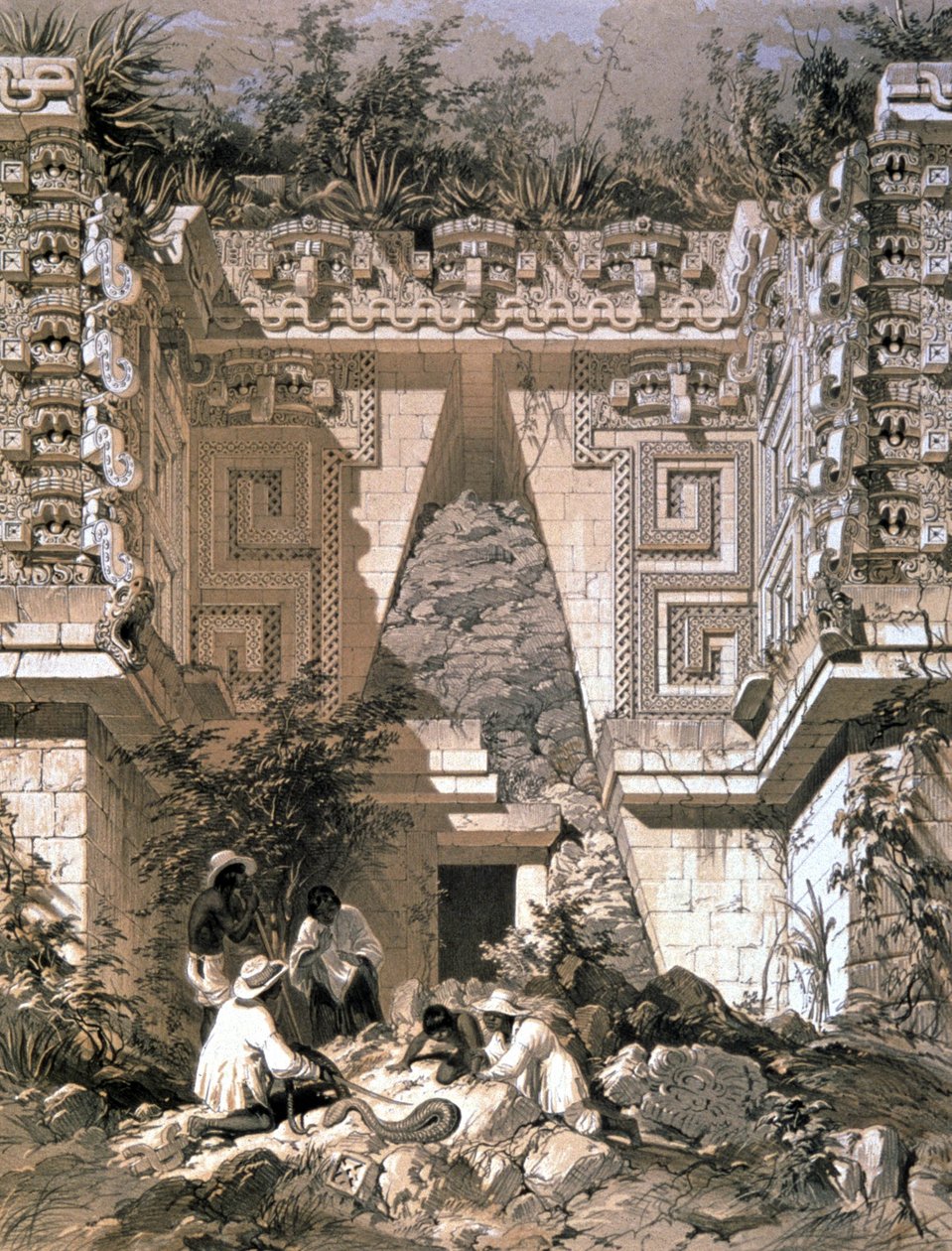 Gateway, Guvernørens hus, Uxmal af Frederick Catherwood