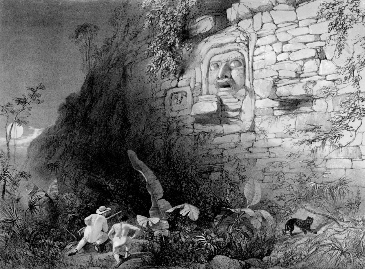 Leder af Itzam Na, Izamal, Yucatan, Mexico, 1844 af Frederick Catherwood