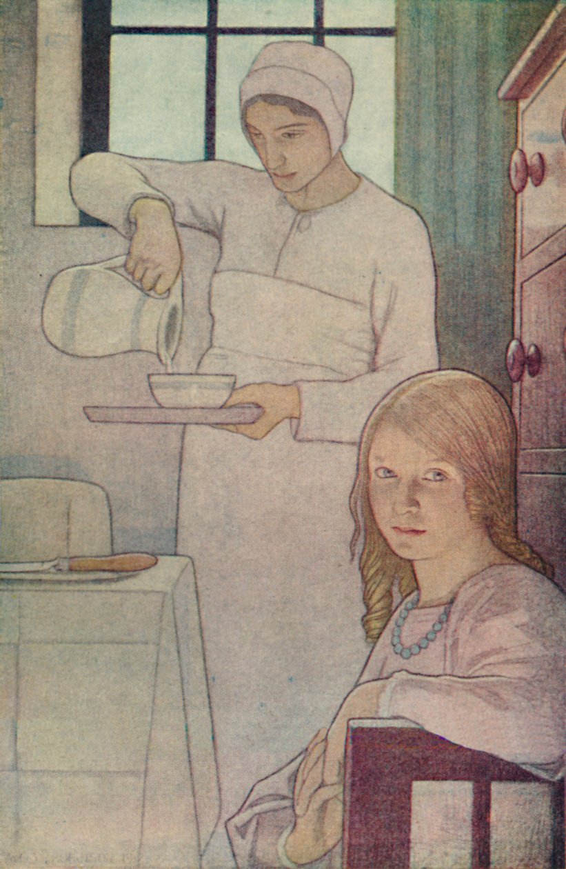 Lois og hendes sygeplejerske. Fra A Book of Quaker Saints. L.V. Hodgkin., 1923 af Frederick Cayley Robinson