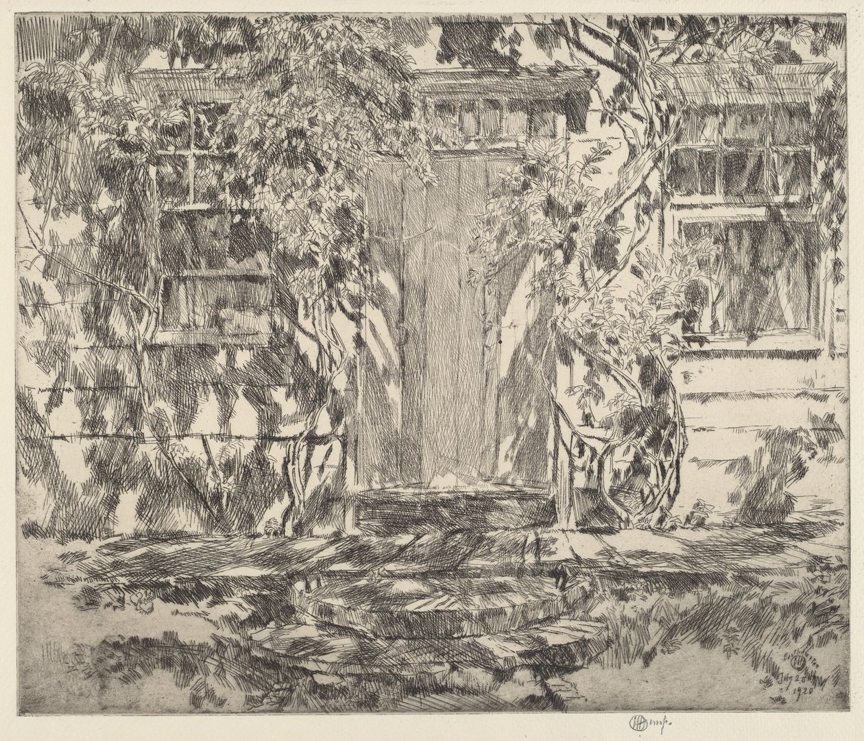 Old Doorway, Easthampton, 1920. af Frederick Childe Hassam