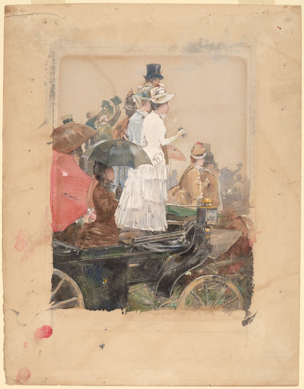 Tilskuere ved Grand Prix, 1888. af Frederick Childe Hassam
