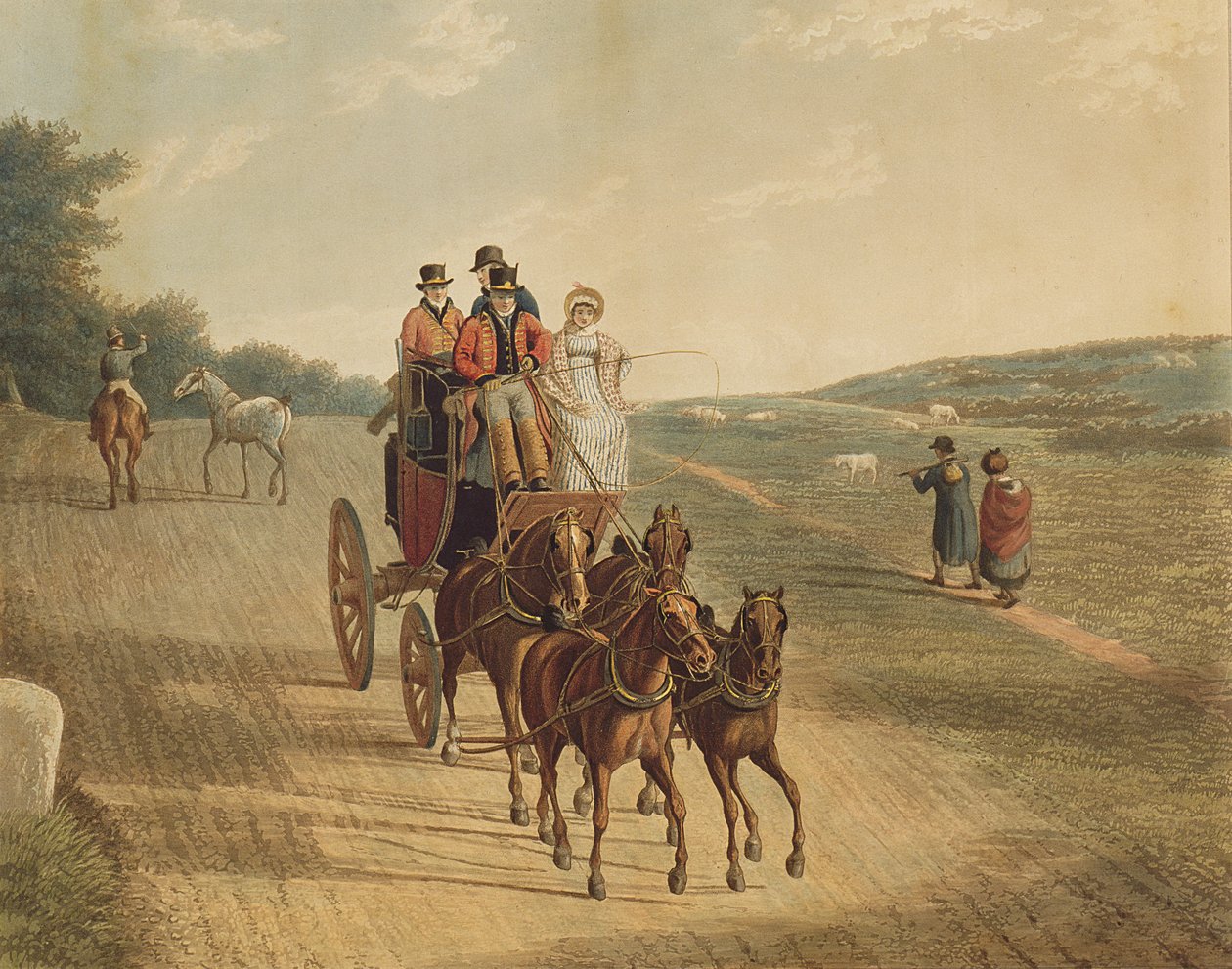 Postvogn, 1819 af Frederick Christian Lewis