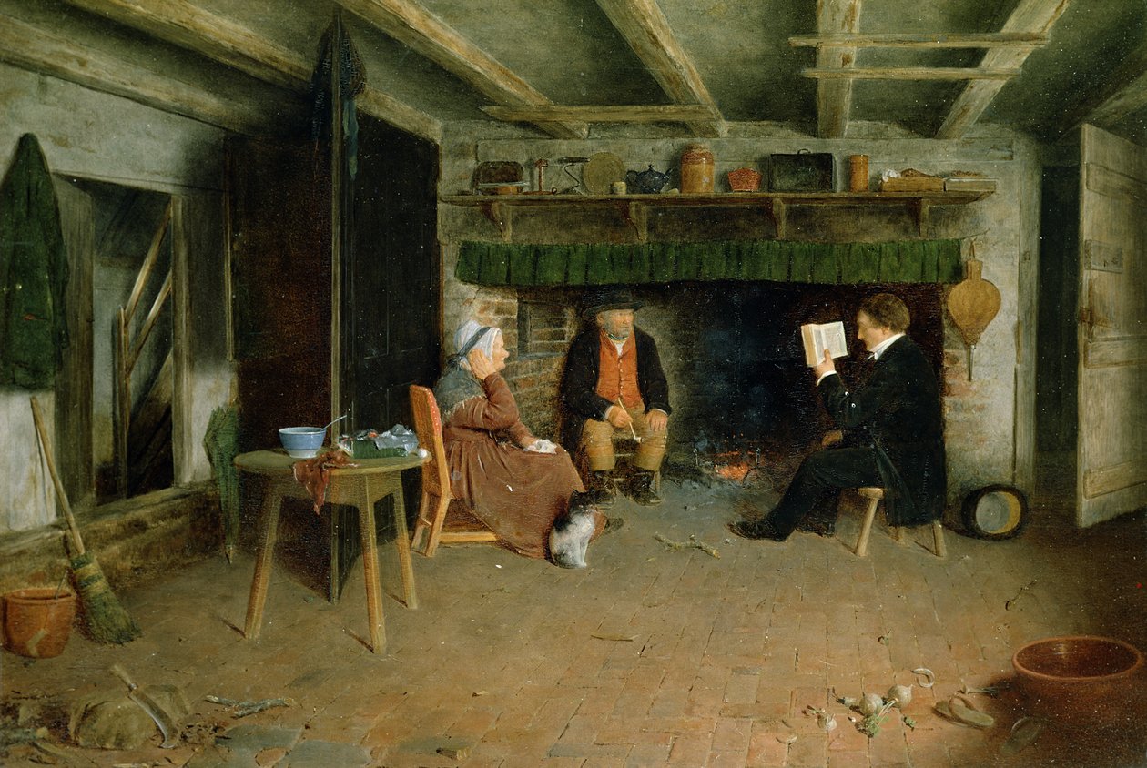 Præstens besøg (panel) af Frederick Daniel Hardy
