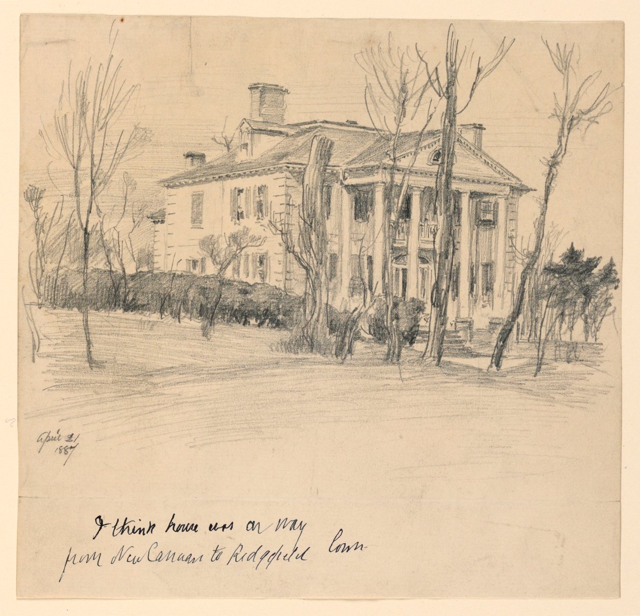 Governor Lounsbury House, Main Street, Ridgefield, Conn. af Frederick Dielman