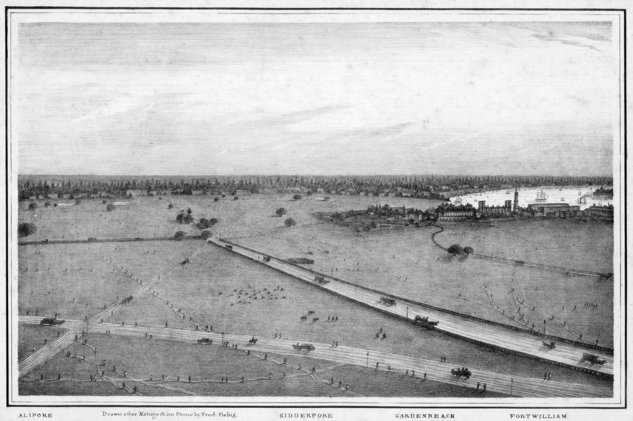 Panorama over Calcutta, Indien, c1840
