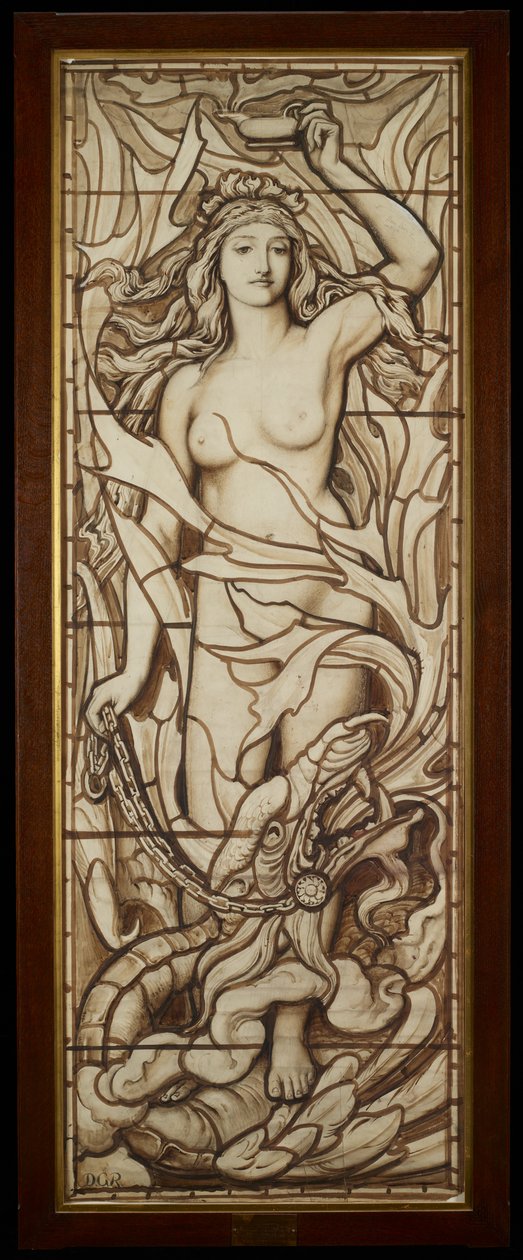 Fire, fra serien The Four Elements, ca. 1888-89 (pen & blæk med vask over blyant på papir) af Frederick G. Smith