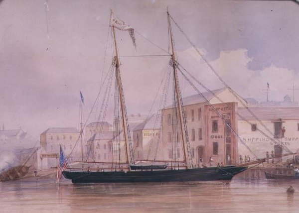 Cirkulærkajen, ca. 1855 af Frederick Garling