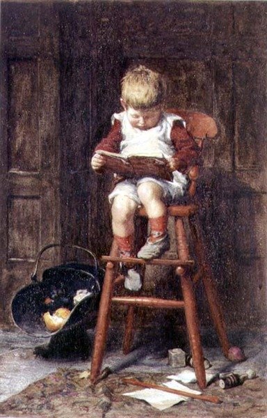 I højstolen (akvarel) af Frederick George Cotman