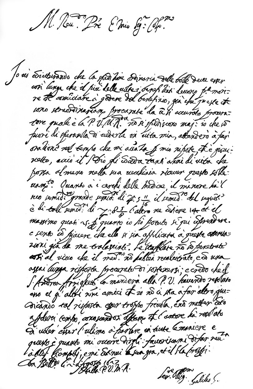 Brev af Galileo Galilei, 1627 1865. af Frederick George Netherclift