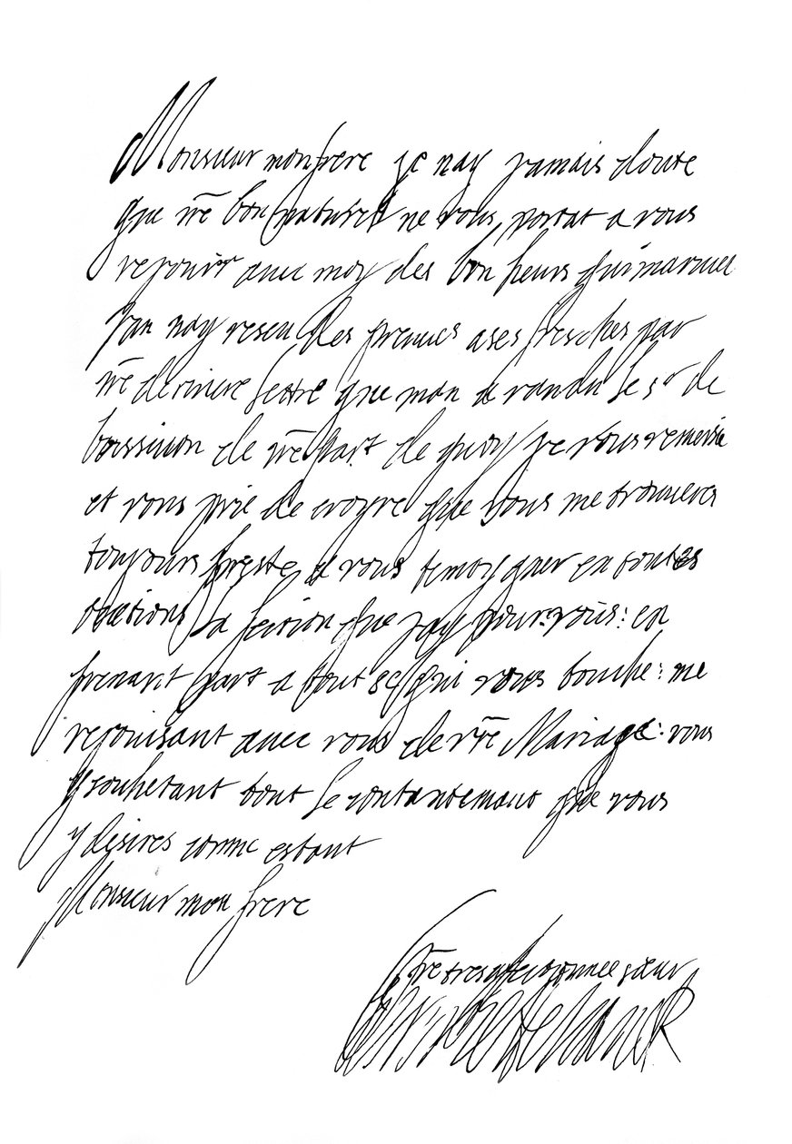 Brev af Henrietta Maria, dronning af Charles I, 1600-tallet 1865. af Frederick George Netherclift