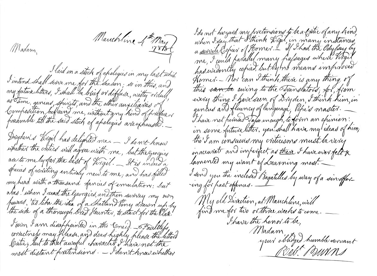 Brev af Robert Burns til fru Dunlop af Haddington, 1788 1865. af Frederick George Netherclift
