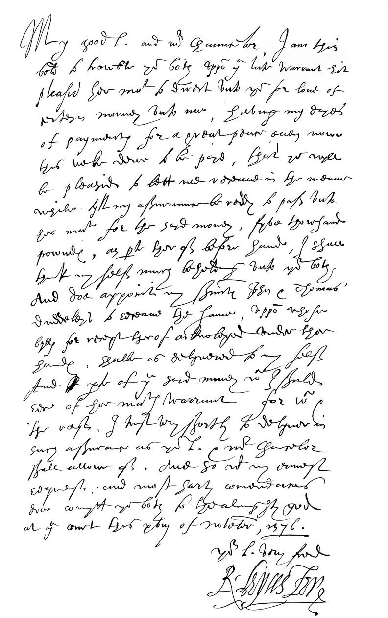 Brev fra Robert Dudley, jarl af Leicester, til Lord Burghley og Sir Walter Mildmay, 1576 1856. af Frederick George Netherclift