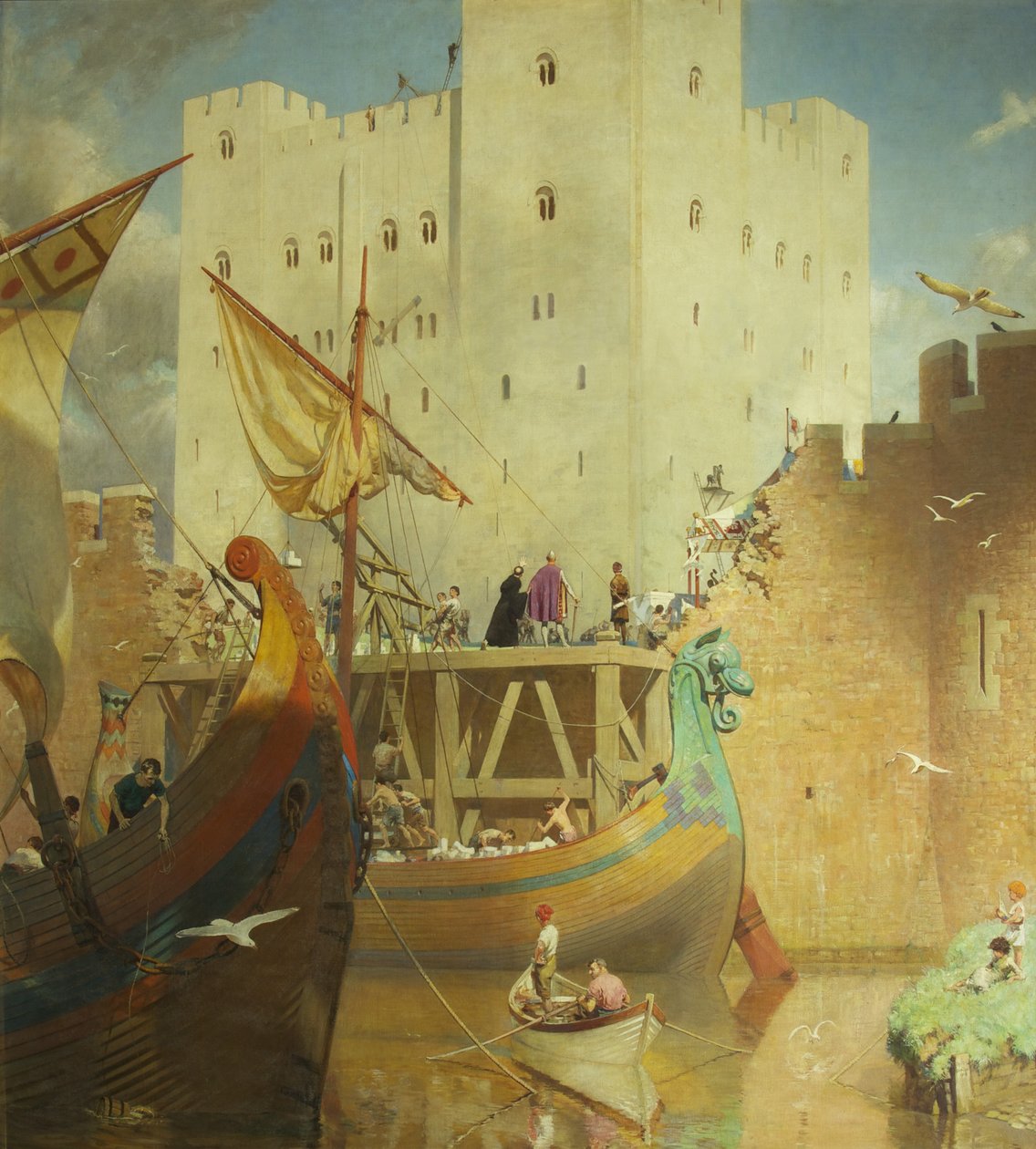 Bygningen af Great Keep of Bristol Castle af Frederick George Swaish