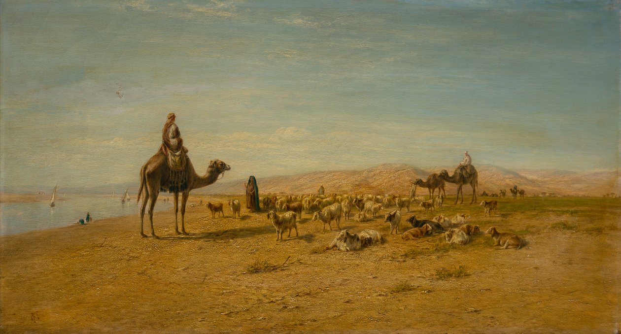 On the Banks of the Nile (olie på lærred) af Frederick Goodall