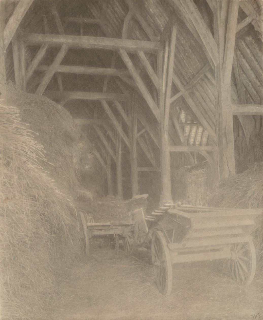 Great Cokkeswell Barn (nær Kelmscott): Interiør af Frederick H. Evans