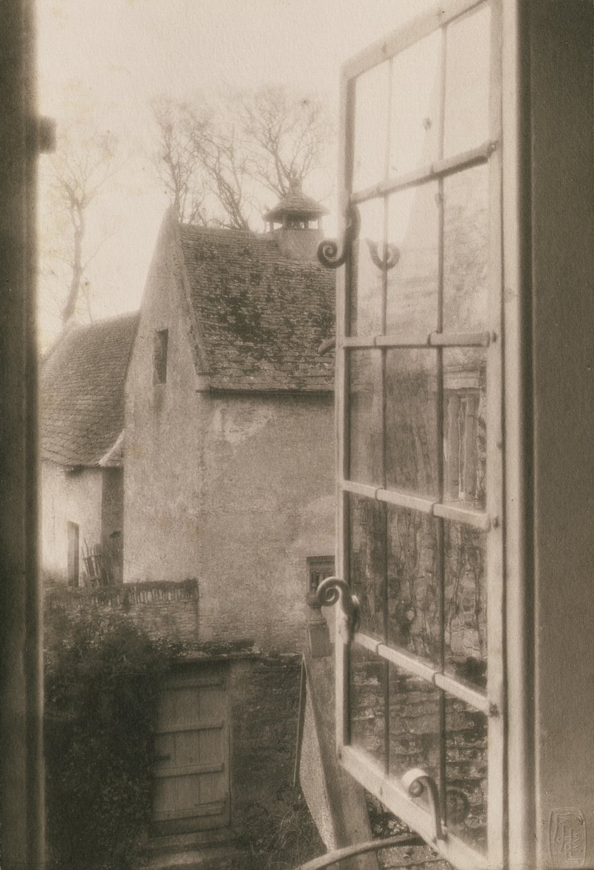Fra et vindue på Kelmscott Manor, 1896 (platintryk) af Frederick Henry Evans