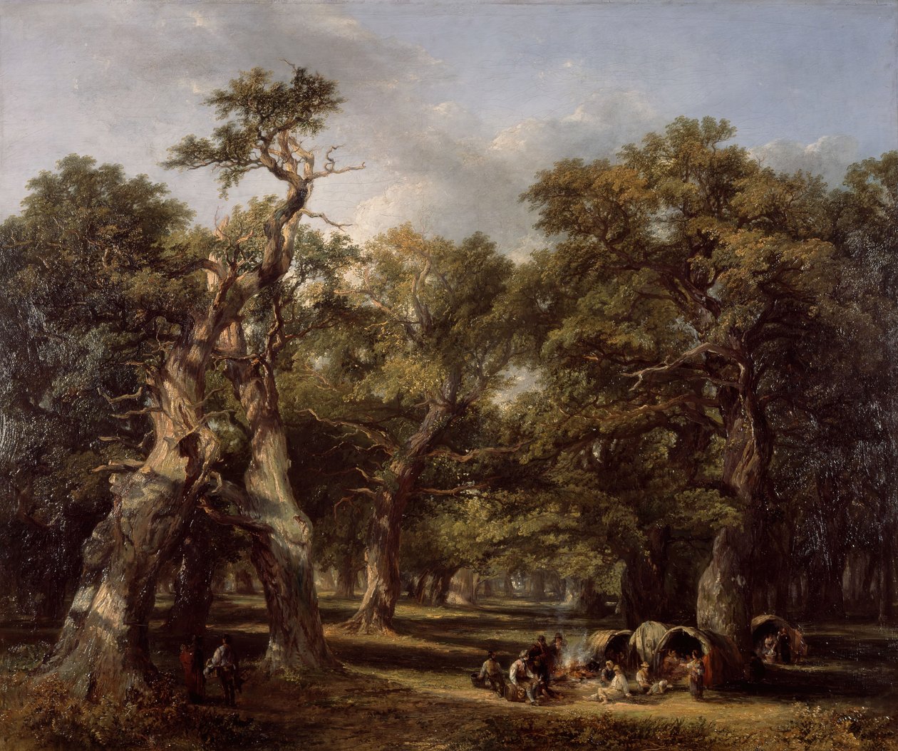 A Forest Glade, Arden, Warwickshire, 1845. af Frederick Henry Henshaw