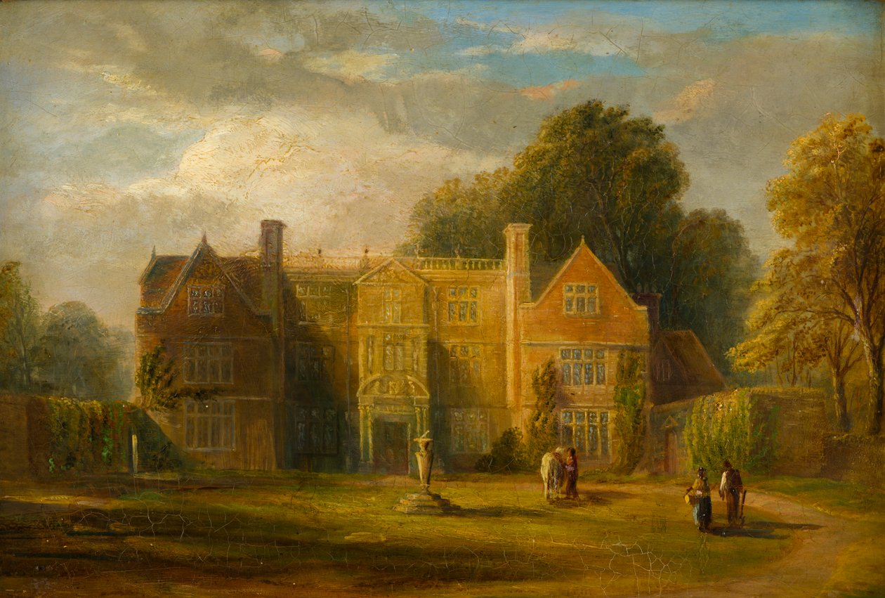 Castle Bromwich Hall, Warwickshire, ca. 1827-91 (olie om bord) af Frederick Henry Henshaw