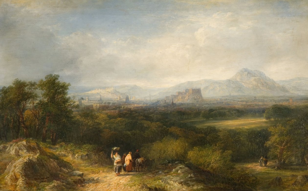 Edinburgh fra Corstorphine, 1846. af Frederick Henry Henshaw