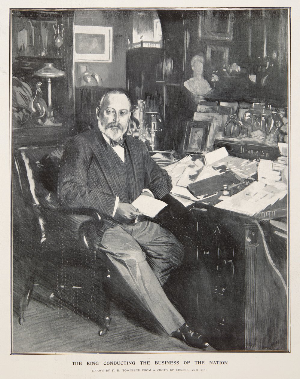 Kong Edward VII leder nationens forretninger af Frederick Henry Townsend