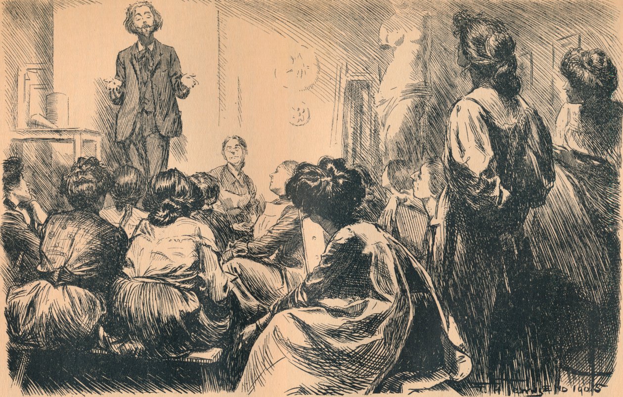 Vores aftenkunstundervisning er begyndt, 1905 af Frederick Henry Townsend