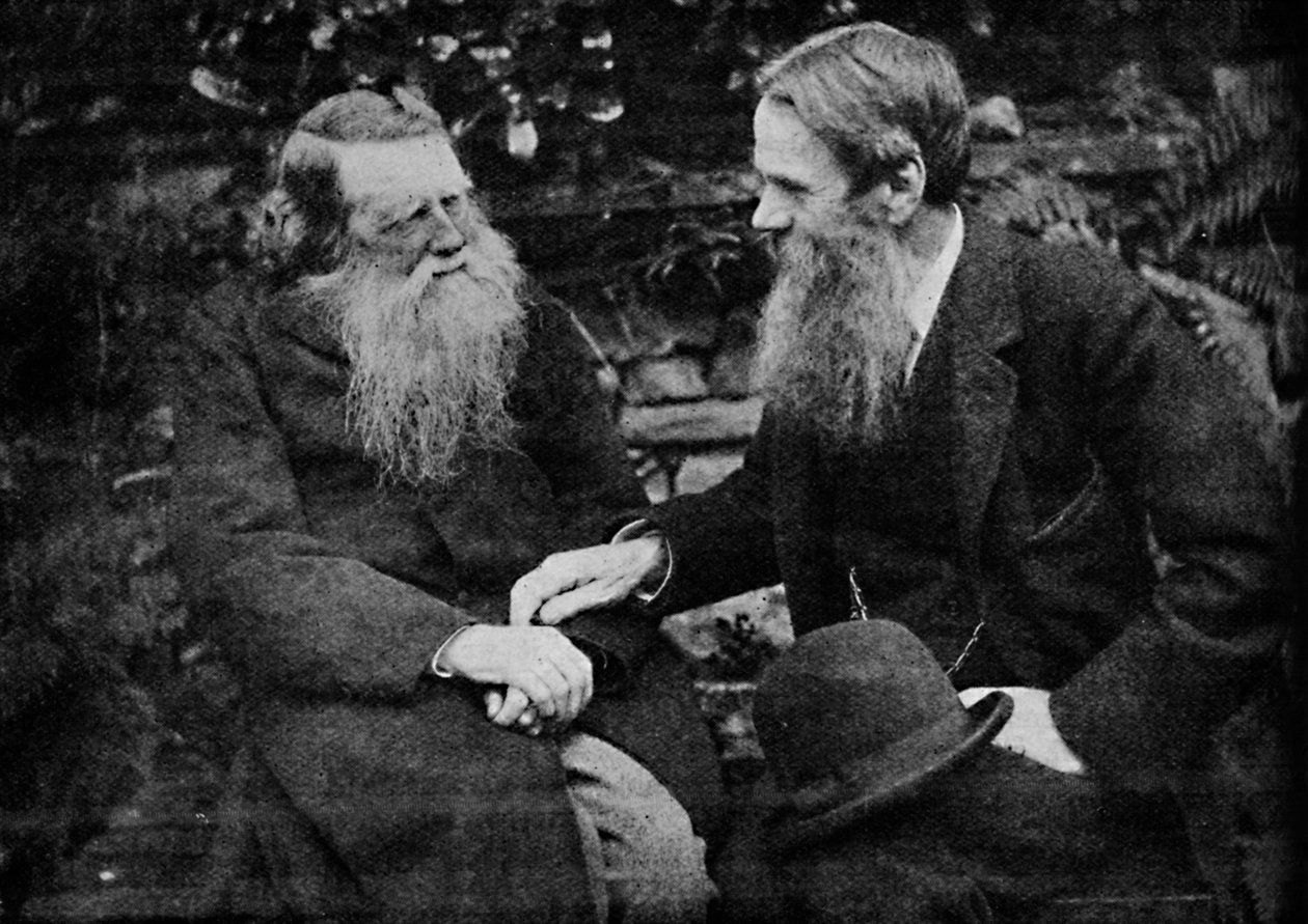 Ruskin og Holman Hunt nyder en samtale om kunst, c1925 af Frederick Hollyer