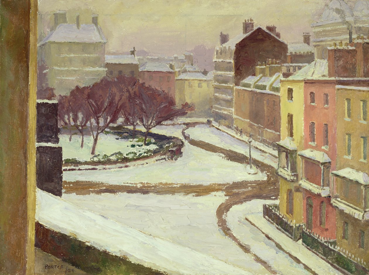 Sne på Hanover Square, London af Frederick James Porter
