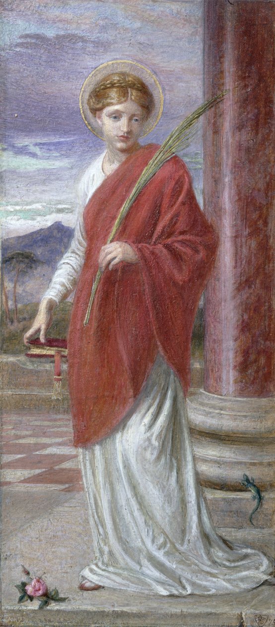 Santa Bibliana (gouache) af Frederick James Sheilds