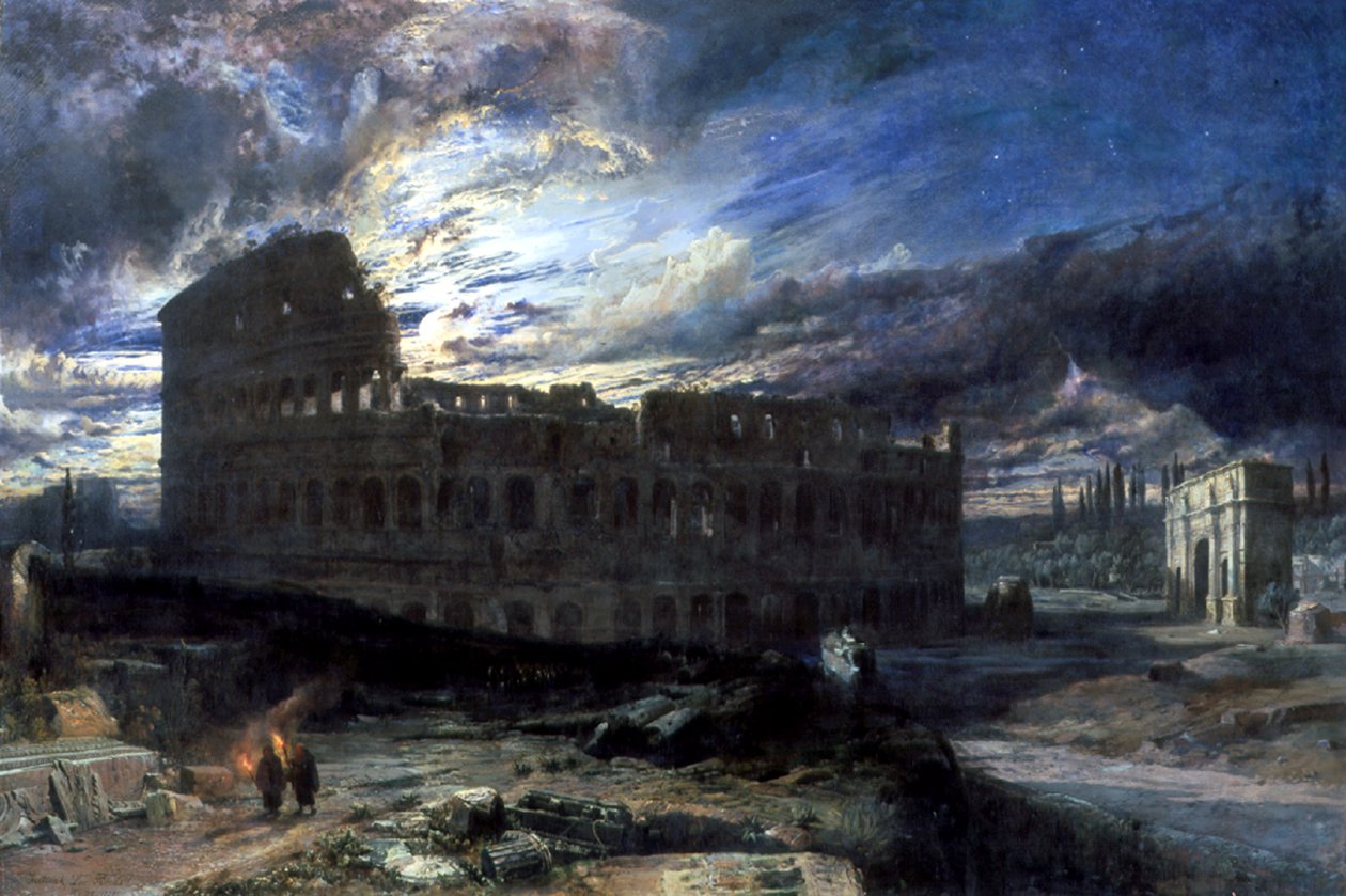 Colosseum i Rom ved Moonlight, 1859 af Frederick Lee Bridell