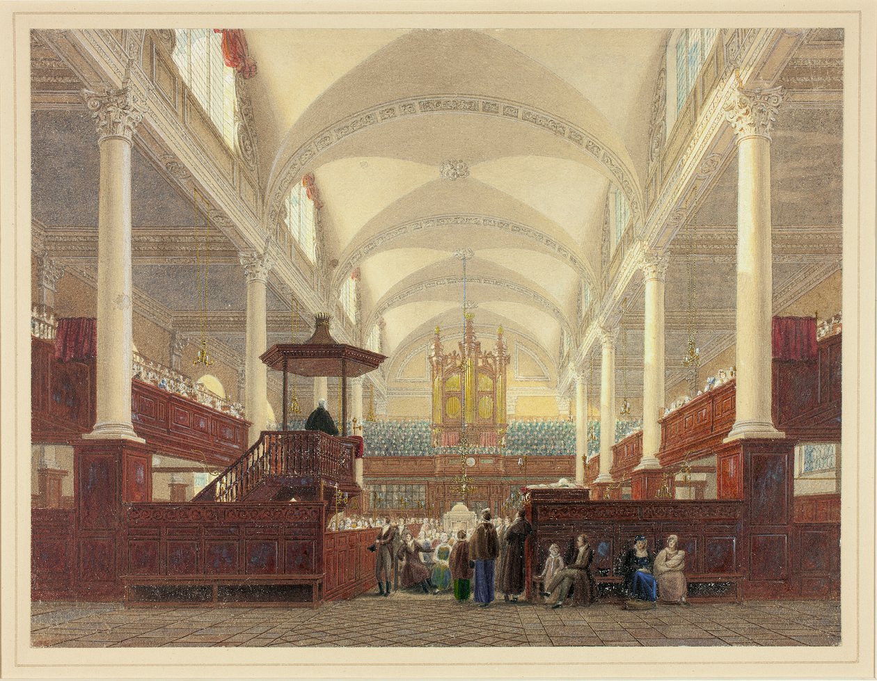 Det indre af Christ Church af Frederick Mackenzie