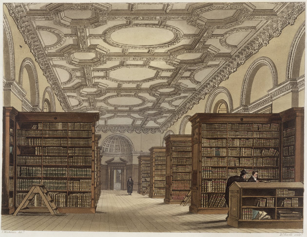 Interiør af Public Library, Cambridge, fra 