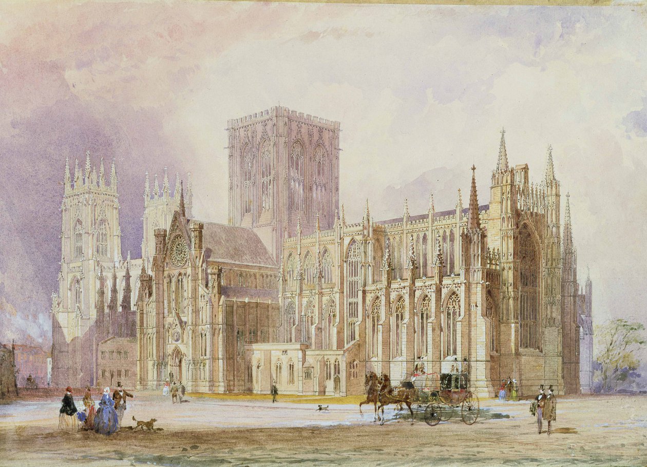York Minster: udsigt mod syd af Frederick Mackenzie