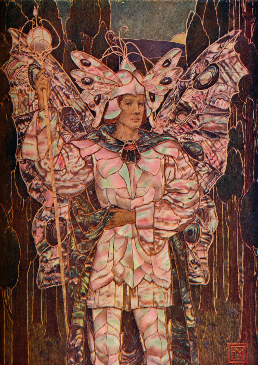 Panel i Gesso og Mother-O-Pearl, c1901 af Frederick Marriott